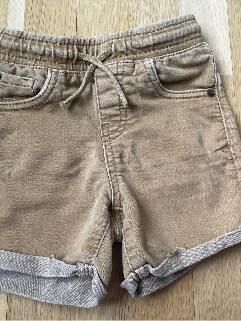 Cat & Jack Tan Drawstring Rolled-Hem Kids Shorts